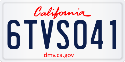 CA license plate 6TVS041