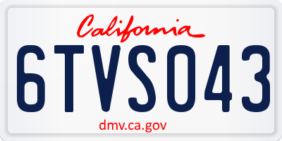 CA license plate 6TVS043