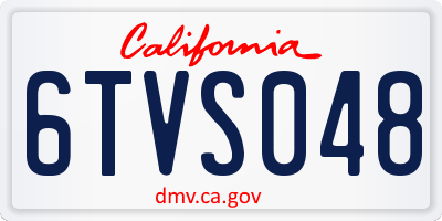 CA license plate 6TVS048