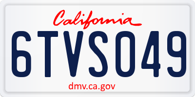 CA license plate 6TVS049