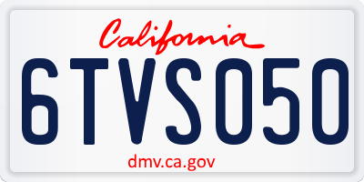 CA license plate 6TVS050