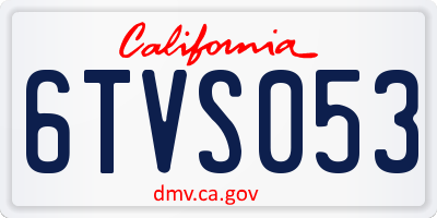 CA license plate 6TVS053