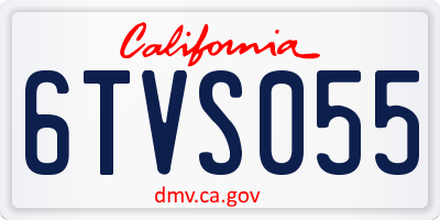 CA license plate 6TVS055
