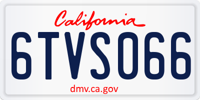 CA license plate 6TVS066