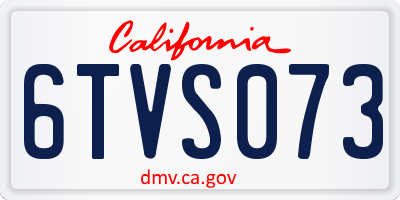 CA license plate 6TVS073