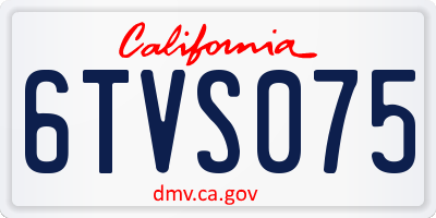 CA license plate 6TVS075
