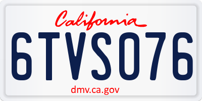 CA license plate 6TVS076
