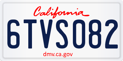 CA license plate 6TVS082