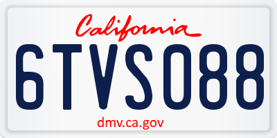 CA license plate 6TVS088