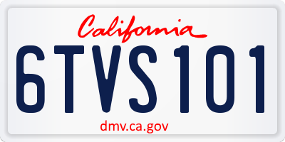 CA license plate 6TVS101