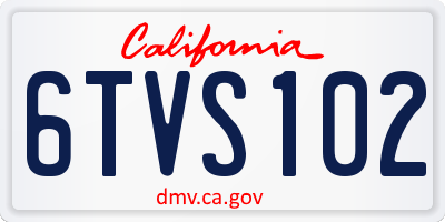 CA license plate 6TVS102