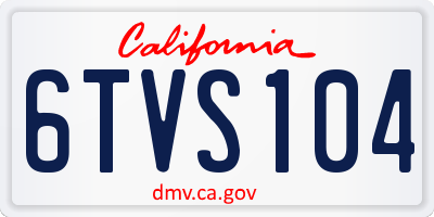 CA license plate 6TVS104