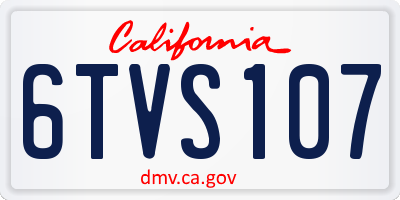 CA license plate 6TVS107
