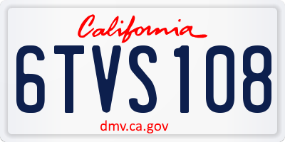 CA license plate 6TVS108