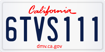 CA license plate 6TVS111