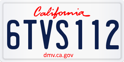 CA license plate 6TVS112