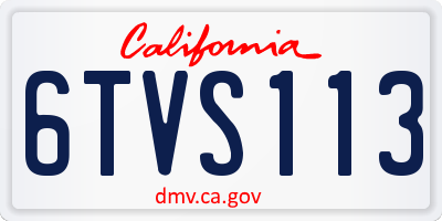 CA license plate 6TVS113