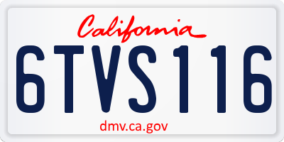 CA license plate 6TVS116