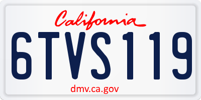 CA license plate 6TVS119