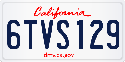 CA license plate 6TVS129