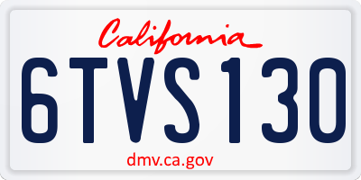 CA license plate 6TVS130