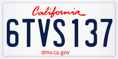 CA license plate 6TVS137