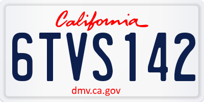 CA license plate 6TVS142