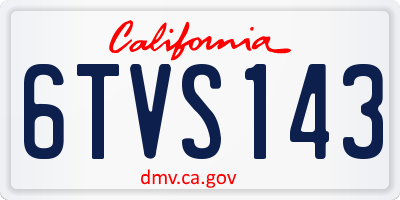 CA license plate 6TVS143