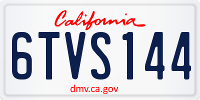 CA license plate 6TVS144