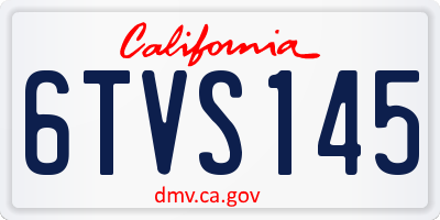CA license plate 6TVS145