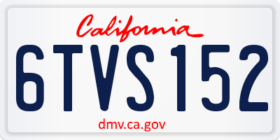 CA license plate 6TVS152