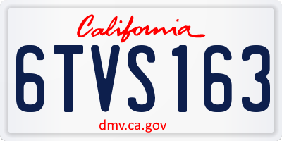 CA license plate 6TVS163