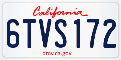 CA license plate 6TVS172