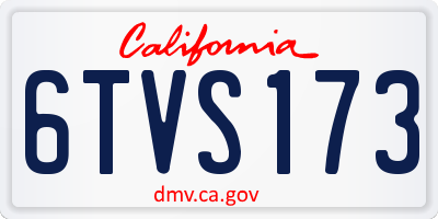 CA license plate 6TVS173