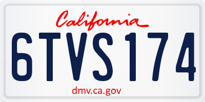 CA license plate 6TVS174