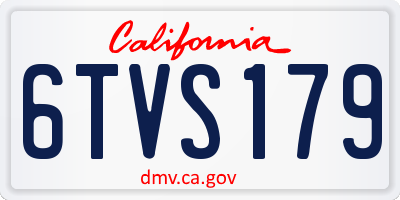 CA license plate 6TVS179