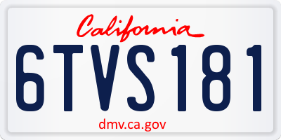 CA license plate 6TVS181