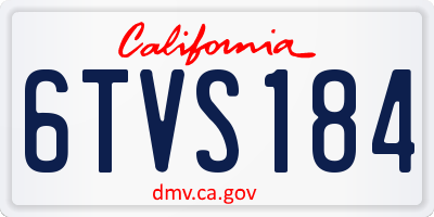 CA license plate 6TVS184