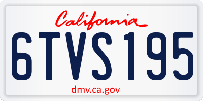 CA license plate 6TVS195