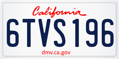 CA license plate 6TVS196