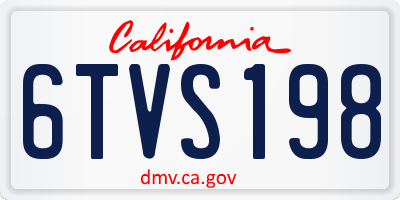CA license plate 6TVS198