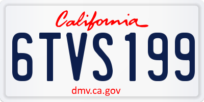 CA license plate 6TVS199