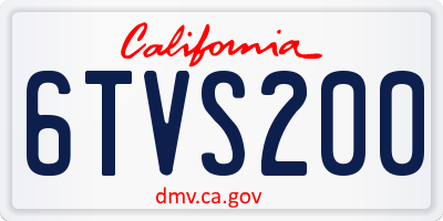 CA license plate 6TVS200