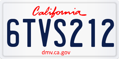 CA license plate 6TVS212