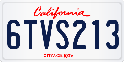 CA license plate 6TVS213