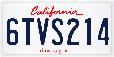 CA license plate 6TVS214