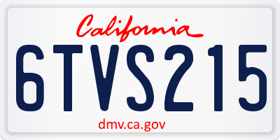 CA license plate 6TVS215