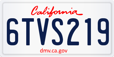 CA license plate 6TVS219