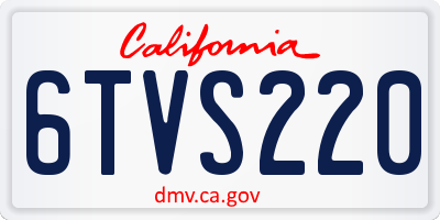 CA license plate 6TVS220