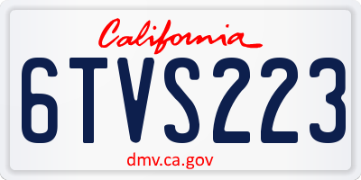 CA license plate 6TVS223